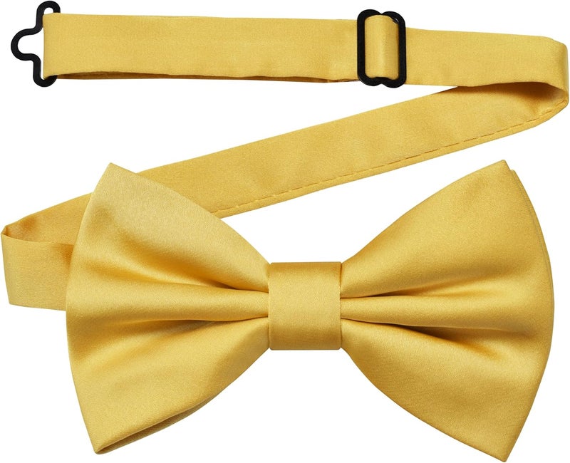 Branduce Solid Color Pre-tied Bow Tie and Pocket Square Lapel Pin Set for Men - Image 3